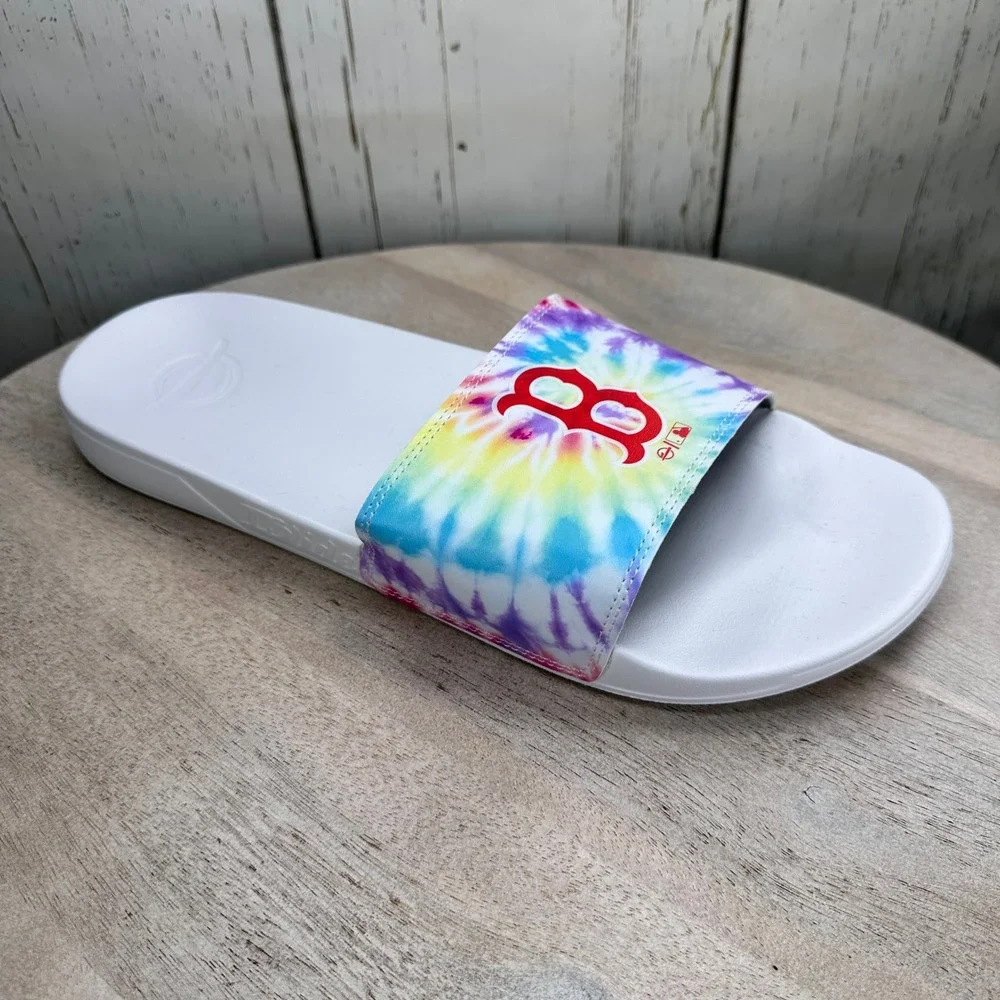 ISlide Boston Red Sox Tie Dye Slide Sandals White Mens Size 13 14 New
